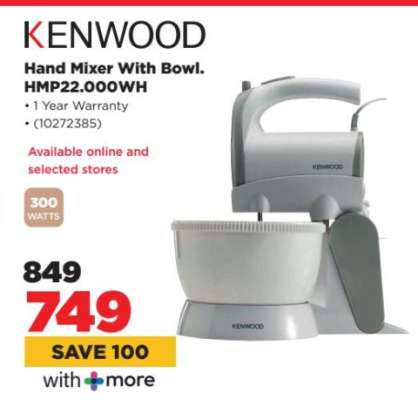 KENWOOD Hand Mixer With Bowl.HMP22.000WH