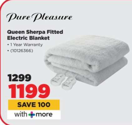 Pure Pleasure Queen Sherpa Fitted Electric Blanket