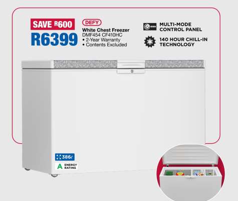 Defy White Chest Freezer DMF454 CF410HC