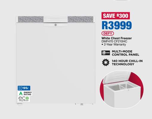DEFY White Chest Freezer DMF470 CF210HC