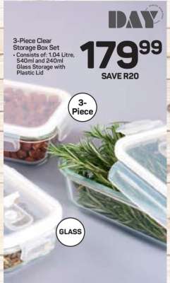 3-Piece Clear Storage Box Set