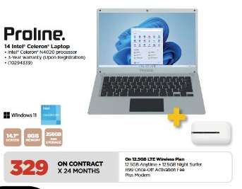 Proline 14 Intel Celeron Laptop