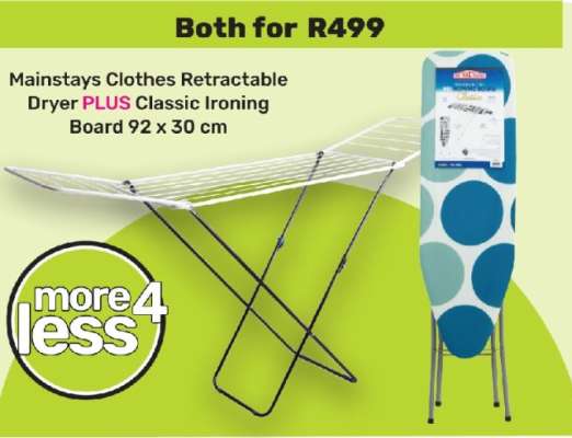 Mainstays Clothes Retractable Dryer PLUS Classic Ironing Board