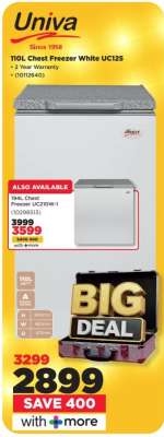 Univa 110L Chest Freezer White UC125
