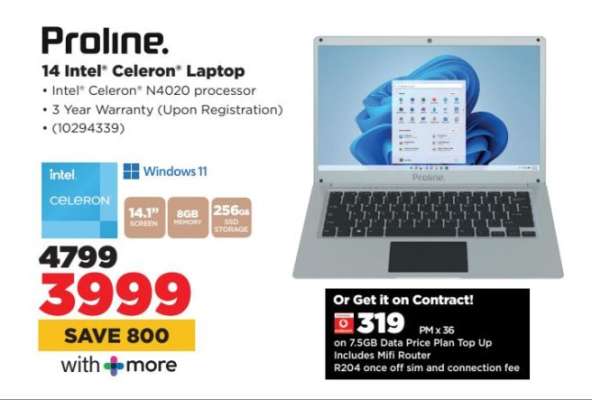 Proline 14 Intel Celeron Laptop