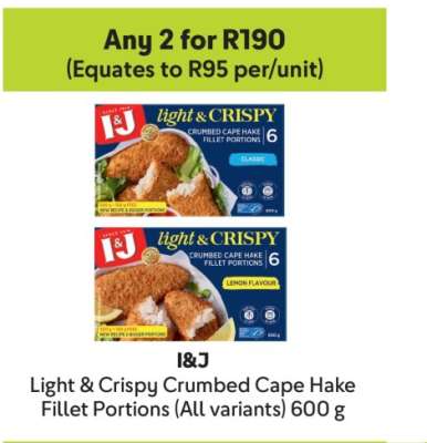 I&J Light & Crispy Crumbed Cape Hake Fillet Portions