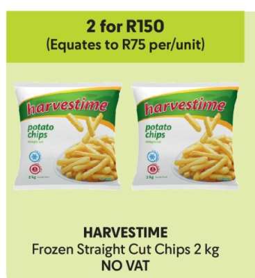 HARVESTIME Frozen Straight Cut Chips 2 kg