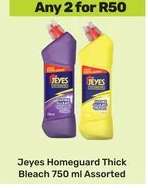 Jeyes Homeguard Thick Bleach 750 ml Assorted