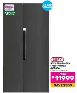 DEFY 559 L Side-by-Side Freezer Fridge (DFF636)
