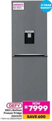 DEFY 302 L Bottom Freezer Fridge