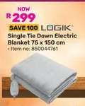 LÖGIK Single Tie Down Electric Blanket