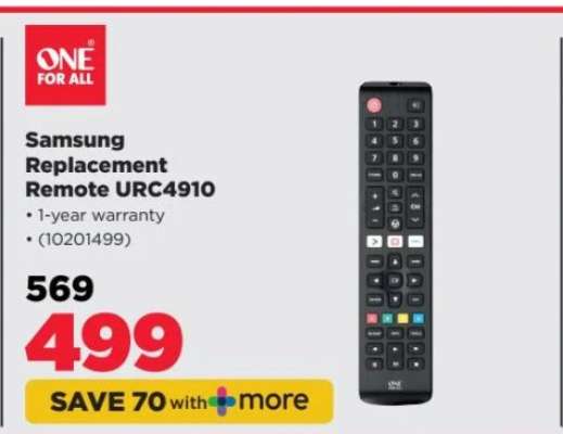 Samsung Replacement Remote-URC4910