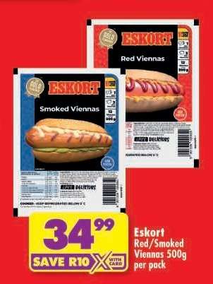Eskort Red/Smoked Viennas 500g