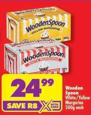 Wooden Spoon White/Yellow Margarine 500g each