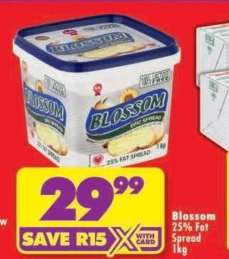 Blossom 25% Fat Spread 1kg