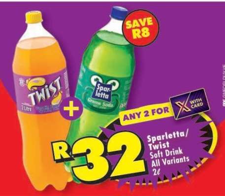 Sparletta/Twist Soft Drink All Variants 2ℓ