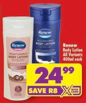 RENEW BODY LOTION all variants 400ml each