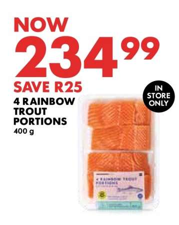 4 Rainbow Trout Portions