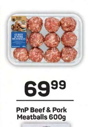 PnP Beef & Pork Meatballs 600g