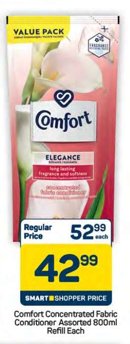 Comfort Concentrated Fabric Conditioner Assorted 800ml Refill Each