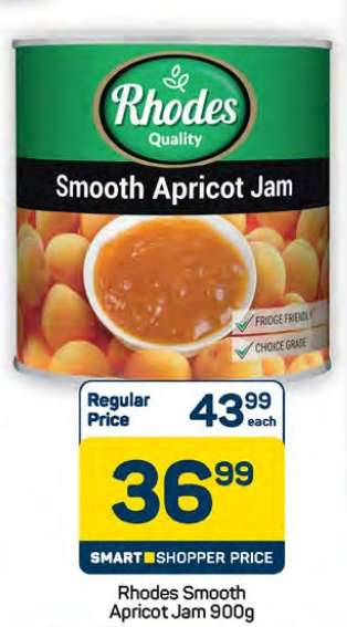 Rhodes Smooth Apricot Jam-900g
