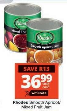 Rhodes Smooth Apricot/Mixed Fruit Jam