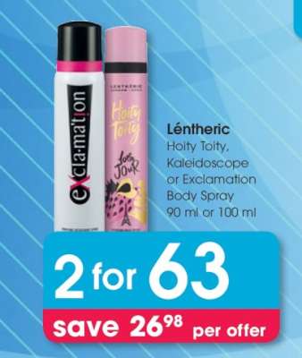 Léntheric Hoity Toity, Kaleidoscope or Exclamation Body Spray 90 ml or 100 ml