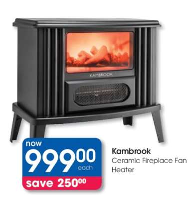 Kambrook Ceramic Fireplace Fan Heater