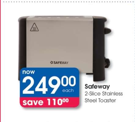 Safeway 2-Slice Stainless Steel Toaster