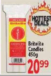 BRITELITE CANDLES 450g