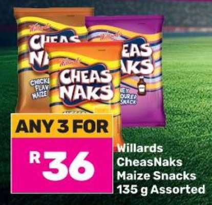 Willards CheasNaks Maize Snacks 135 g Assorted