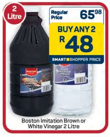 Boston Imitation Brown or White Vinegar 2 Litre