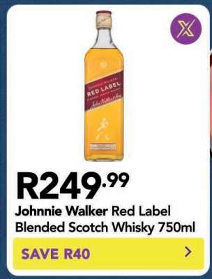 Johnnie Walker Red Label Blended Scotch Whisky 750ml