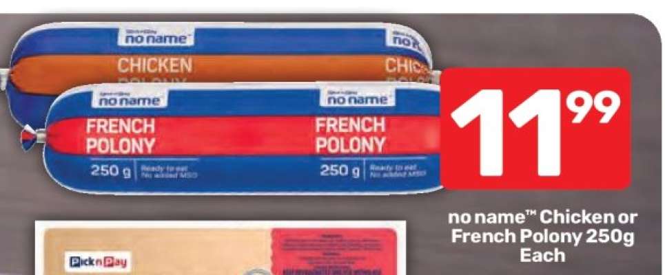 no name™ Chicken or French Polony 250g