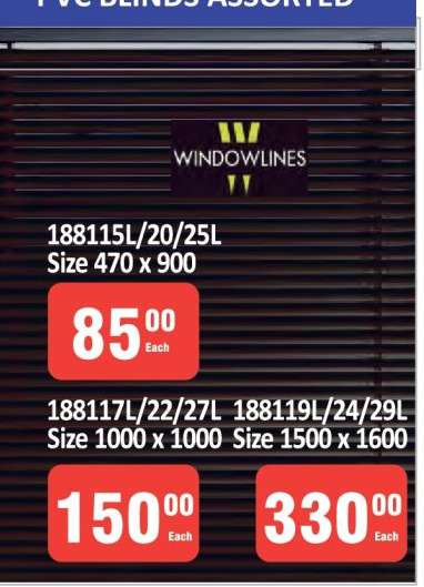 PVC Blinds Assorted