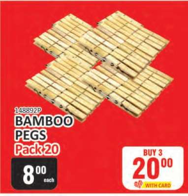 BAMBOO Pegs Pack 20