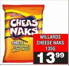WILLARDS CHEESE NAKS 135G