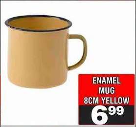ENAMEL MUG 8CM YELLOW