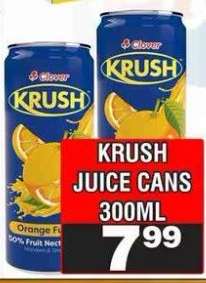 KRUSH JUICE CANS 300ML