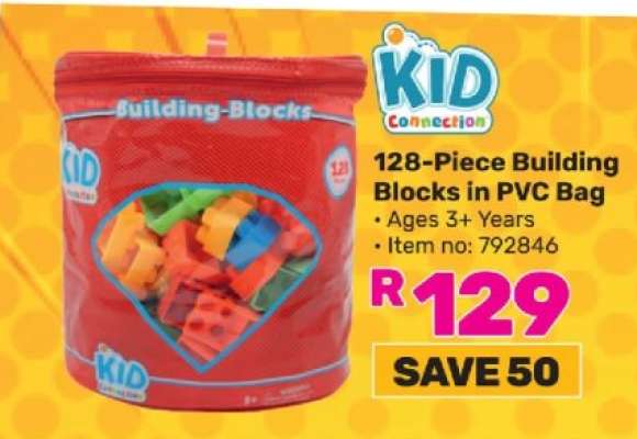 128-Piece Building Blocks in PVC Bag