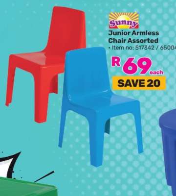 Junior Armless Chair Assorted