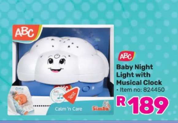 ABC Baby Night Light With Musical Clock