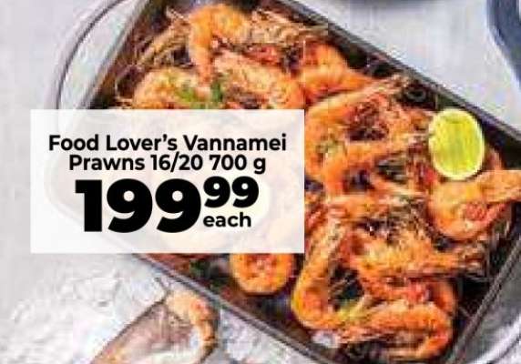 Food Lover’s Vannamei Prawns 16/20 700 g