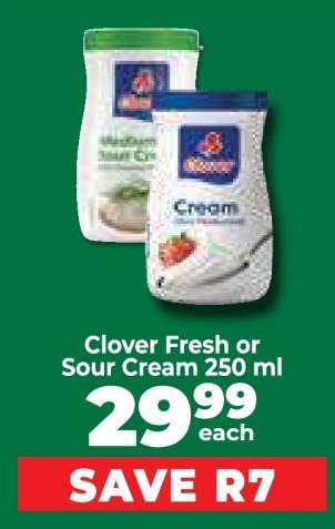 Clover Fresh or Sour Cream 250 ml