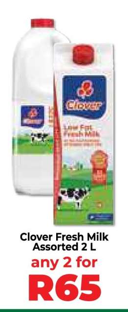 Clover Fresh Milk Assorted 2 L