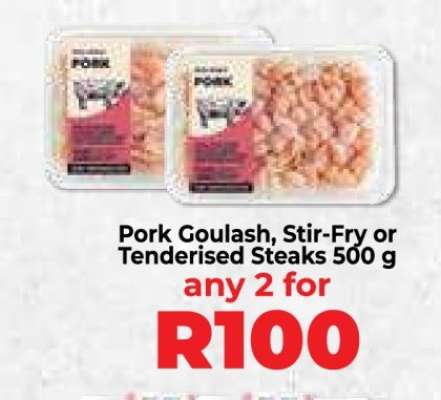 Pork Goulash, Stir-Fry or Tenderised Steaks 500 g