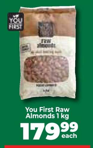 You First Raw Almonds 1 kg