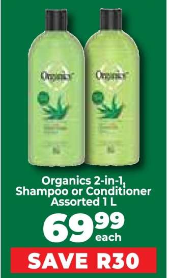 Organics 2-in-1, Shampoo or Conditioner Assorted 1 L