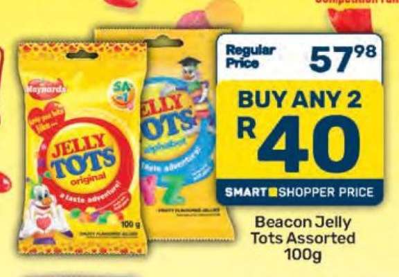 Beacon Jelly Tots Assorted 100g
