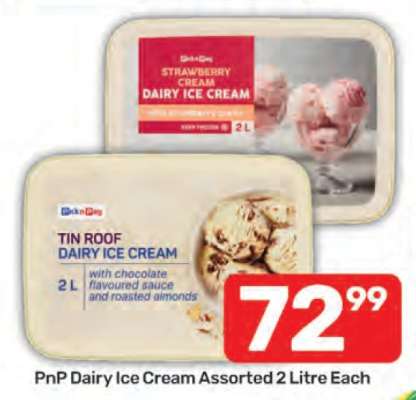 PnP Dairy Ice Cream Assorted 2 Litre Each